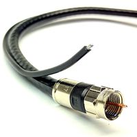10ft SOLID COPPER RG6 DIRECT BURIAL UNDERGROUND 18AWG 75 Ohms COAXIAL CABLE WITH 17AWG MESSENGER GROUND ANTI-CORROSION COMPRESSION CONNECTORS UL ETL Assembled in USA by PHAT SATELLITE INTL