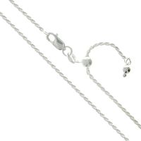 Sterling Silver Adjustable Diamond-Cut Rope Chain 2mm Solid 925 Italy New Necklace 30"