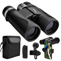 PERECH 12X42 Binoculars HD BAK4 Prism with High Definition Low Light Night Vision Defense, Compact Waterproof Binoculars for Bird Watching Hunting Traveling and Sightseeing with Phone Adapter