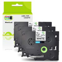 NineLeaf 3 Pack Laminated Label Tape Compatible for Brother TZe TZ 231 TZe231 TZ231 use for P-Touch PT-1000 1010R PT-2030VP PT-2430PC PTD600VP PT-E100 PTH110 PTD210 PTD400 12mm x 8m Black on White