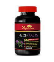 Liver Extract Capsules- Milk Thistle Premium Extract 245 MG - Milk Thistle Bulk - 1 Bottle (60 Capsules)