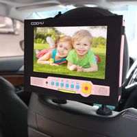 COOAU Car Headrest Mount Holder Backseat Strap Case for 9-9.5 inch Swivel & Flip Portable DVD Players