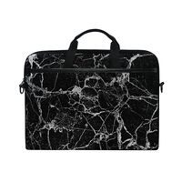 ALAZA Black White Marble 15 inch Laptop Case Shoulder Bag Crossbody Briefcase Messenger Sleeve for Women Men Girls Boys with Shoulder Strap Handle, Back to School Gifts for Her Him