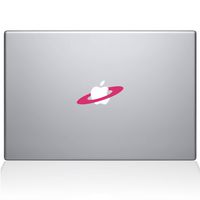 The Decal Guru 2068-MAC-12M-BG Saturn's Rings Decal Vinyl Sticker, 12" MacBook, Pink