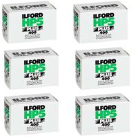Six Pack of Ilford HP5 Plus 35mm Black & White Negative Film, 36 Exp