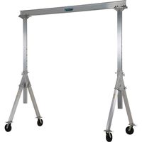 Vestil AHA-4-12-10 Aluminum Adjustable Gantry Crane, 4000 lb. Capacity, 12' Overall Beam, 96" Usable Trolley Travel Distance, Under I-Beam Range 92"-120", 100.13" Height