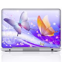 Meffort Inc 14 Inch Laptop Notebook Skin Sticker Cover Art Decal (Included 2 Wrist pad) - Beautiful Butterflies