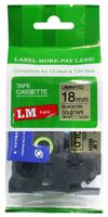 LM Tapes - Premium 3/4" (18mm) Black on Reflective Gold Compatible TZe P-touch Tape for Brother PT-1830, PT1830 Label Maker with FREE Tape Guide Included