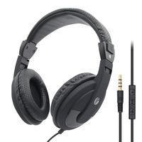 VCOM Wired Over Ear Headphones, Lightweight Stereo Headset 5.9 Feet Long Cord with Microphone, Adjustable Headband for Teens Adults Students Boys Girls Office School Classroom Study Online Chat(Black)