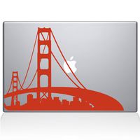 The Decal Guru San Francisco City Skyline Decal Vinyl Sticker, 13" MacBook Pro (2015 & Older Models), Orange (2303-MAC-13P-P)