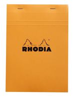 Rhodia Head Stapled Pad, No16 A5, Square ruling - Orange