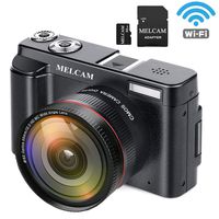 MELCAM Digital Video Camera Camcorder Full HD 1080P 24.0MP YouTube Vlogging Camera with Wide Angle Lens and 32GB SD Card, 3.0" Screen, WiFi Function, Face Detection, Flash Light, 16 Digital Zoom