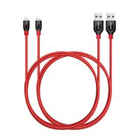 Anker [2-Pack] Powerline+ Lightning Cable (3ft) Durable and Fast Charging Cable [Aramid Fiber & Double Braided Nylon] for iPhone Xs/XS Max/XR/X / 8/8 Plus / 7/7 Plus/iPad and More (Red) (Renewed)
