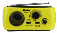 Kaito KA332W Portable Hand Crank Solar AM/FM NOAA Weather Radio with Cell Phone Charger & 3-LED Flashlight (Yellow)