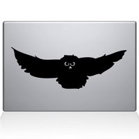The Decal Guru Owl Attack MacBook Decal Vinyl Sticker - 13" MacBook Pro (2016 & Newer) - Black (1141-MAC-13X-BLA)