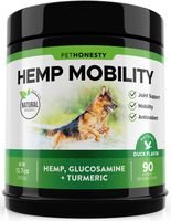 PetHonesty Hemp Hip & Joint Supplement for Dogs - Hemp Oil & Hemp Powder - Glucosamine Chondroitin for Dogs Turmeric, MSM, Green Lipped Mussel, Dog Treats Improve Mobility, Reduces Discomfort - Duck