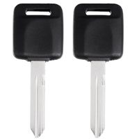 SCITOO Compatible with Ignition Key, 2 New Uncut Ignition Blank Chipped Uncut Car Key Transponder Chip