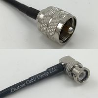 1 foot RG58 PL259 UHF Male to BNC MALE ANGLE Pigtail Jumper RF coaxial cable 50ohm High Quality Quick USA Shipping