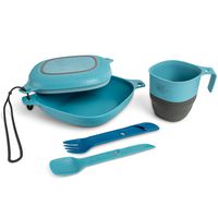 UCO 6-Piece Camping Mess Kit with Bowl, Plate, Camp Cup, and Switch Spork Utensil Set, Retro Sunrise
