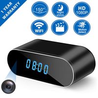 Hidden Camera Clock, Spy Camera WiFi Wireless Hidden, 1080P Nanny Cameras and Hidden Cameras with Night Vision and Motion Detective, Perfect Indoor 150 Angle Security Camera Alarm Clock for Home