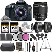 Canon EOS Rebel T6 Camera + Canon EF-S 18-55mm f/3.5-5.6 IS II Lens + 0.43X Wide Angle Lens + 2.2x Telephoto HD Lens - All Original Accessories Included - International Version