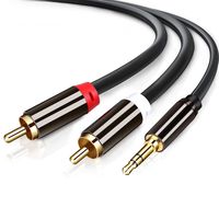 KINGTOP 3.5mm to 2RCA Audio Auxiliary Stereo Y Splitter Adapter Cable (3ft)