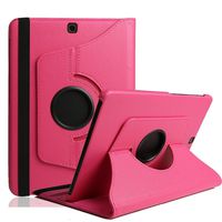 TechCode Samsung Tab E 9.6 Cover, 360 Degrees Rotating PU Leather Smart Case Lightweight Protective Cover for Samsung Galaxy Tab E 9.6 inch Tablet SM-T560/T561(Hot Pink,Tab E 9.6)