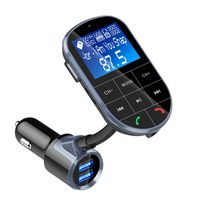 Linkstyle Bluetooth FM Transmitter Car Wireless in-Car Radio Transmitter Adapter Car Kit Dual USB Car Charger & Hands Free Calling MP3 Player Compatible for iPhone iPad Samsung Android