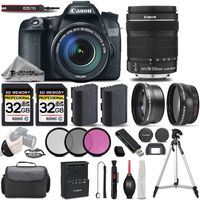 Canon EOS 70D DSLR Camera + Canon 18-135mm IS STM Lens + 0.43X Wide Angle Lens + 2.2X Telephoto Lens + 3PC Filter Kit (UV-CPL-FLD) + 2 Of 32GB Class 10 Memory Card + Tripod - International Version