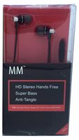 MM In-Ear Headphones HD Dynamic Stereo with Microphone, Black