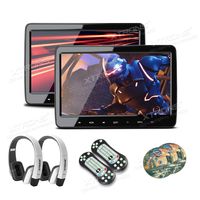 XTRONS 10.1" Car Headrest DVD Player with HDMI Port, Dual TFT Screen Portable DVD Players for Car Backseat Headrest Mount Monitor Supports Video Games CD/USB/SD with 2pcs IR Wireless Headphones