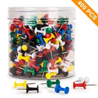 BetyBedy Push Pins, 400PCS Multi-Color Map Thumb Tacks, Plastic Marking Pins with Sharp Point for Bulletin Board, Fabric Marking, Crafts and Office Organization