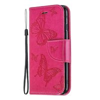 iPhone 7 / iPhone 8 Case, Lomogo Leather Wallet Case with Kickstand Card Holder Shockproof Flip Case Cover for Apple iPhone 7 / iPhone 8 (4.7-inch) - LOBFE140014 Hot Pink