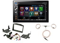 Powersport Audio: 2-DIN Touchscreen USB DVD CD MP3 Bluetooth Stereo Receiver, Dash Install Kit (Fits 2015-Up Polaris Slingshot), Enrock Marine Flexible AM/FM Antenna