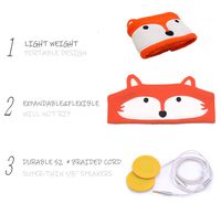 Kids Headphones Volume Limited with Ultra-Thin Speakers & Super Soft Fleece Headband - Perfect Toddlers & Children's Earphones for School, Home and Travel - (Fox)
