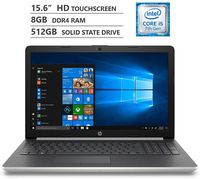 HP Premium 15.6" WLED-Backlit HD Touchscreen Laptop, Intel Core i5-72000U Processor Up to 3.10 GHz, 8GB Memory, 512GB Solid State Drive, HDMI, 802.11b/g/n, Bluetooth 4.2, Windows 10 Home, Silver