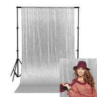 Wisfor Silver Glitter Backdrop Curtains Party Sparkle Backdrop 3x6ft Birthday Photoshoot Background for Wedding Prom Backdrop Decoration