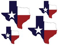Wheezeway Texas TX Flag Sticker 4 Pack Of 2, 4 X 4 Inch and 2, 2.75 X 2.75 Inch Stickers For Water Bottle Laptop Car Auto Truck Jeep