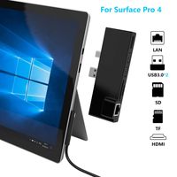 KETAKY Microsoft Surface Pro 4 USB 3.0 Hub Docking Station with Gigabit 1000Mbps Ethernet Port, 4K HDMI, 2 x USB 3.0 Ports, SD/Micro SD Card Reader for Surface Pro 4 2015 Microsoft Surface Dock