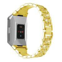 For Fitbit Ionic Bands, AISPORTS Fitbit Ionic Stainless Steel Rhinestone Band Bling Glitter Smart Watch Adjustable Replacement Band Wristband Bracelet Clasp for Fitbit Ionic Fitness Accessories - Gold