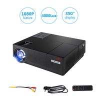 Aoxun C7 Pro Performance Native 1080P LED Projector, 4000 Lux HDMI Projector with 350" Display Compatible TV Stick, HDMI, VGA, USB, Laptop, iPhone Android for PowerPoint Presentation