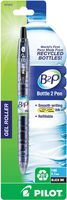Pilot Bottle 2 Pen (B2P) - Retractable Premium Gel Roller Pens Made from Recycled Bottles: Single Pen, Fine Point Black (31603) Compatible with Pilot G2 Refill Cartridges, Comfortable Grip