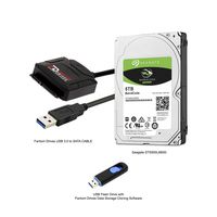 Fantom Drives 5TB Hard Drive Upgrade Kit with Seagate Barracuda ST5000LM000 (2.5" / 15mm), Fantom Drives SATA to USB 3.0 Converter and Fantom Drives Cloning Software Inside USB Flash Drive