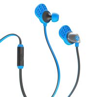 JLab Epic-BLUGRY-Box Audio Epic Earbuds with Massive 13mm C3 Drivers, Easy-to-Use Track Control, Customizable Cush Fins & Guaranteed for Life - Blue/Gray