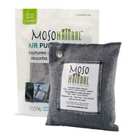 MOSO NATURAL Air Purifying Bag. Bamboo Charcoal Air Freshener, Deodorizer, Odor Eliminator, Odor Absorber for Cars and Closets. 200g Charcoal Color
