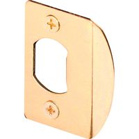 Prime-Line MP2232-2 Standard Latch Strike, 1-5/8 in, Steel, Brass Plated Finish, Pack of 2, 2 Piece