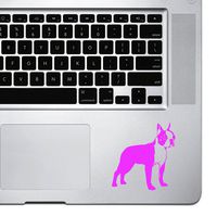 StickAny Palm Series Boston Terrier 5 Sticker for MacBook Pro, Chromebook, and Laptops (Hot_Pink)