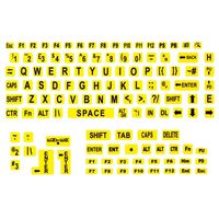 Large Print Labels for Laptop Computers - Black-Yellow