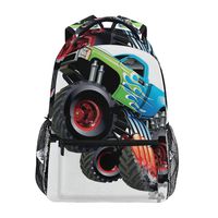 CANCAKA Cartoon Monster Truck Cool Vehicle Modified The Perfection Colorful Design Lightweight School Backpack Students College Bag Travel Hiking Camping Bags