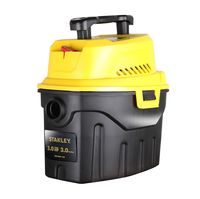 Stanley 3 Gallon Wet Dry Vacuum, 3 Peak HP Poly 2 in 1 Shop Vac with Powerful Suction, Multifunctional Shop Vacuum Car Vacuum W/ 3 Horsepower Motor for Auto Detailing, Tight Space Garage,Van,Vehicle